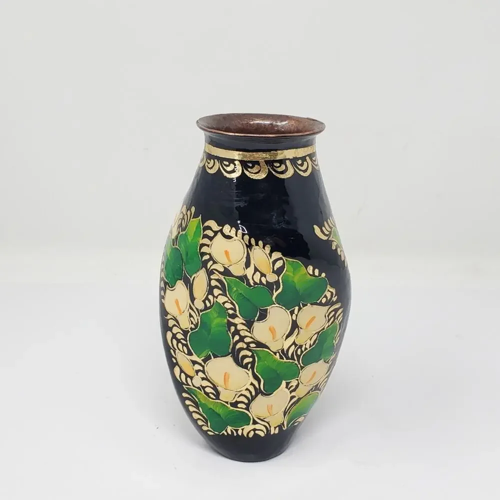 Vintage Black Floral twisted Cloisonné 7